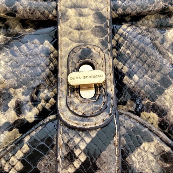 DANA BUCHMAN FAUX SNAKE SKIN EMBOSSED HOBO SHOULDER BAG - Picture 3 of 12